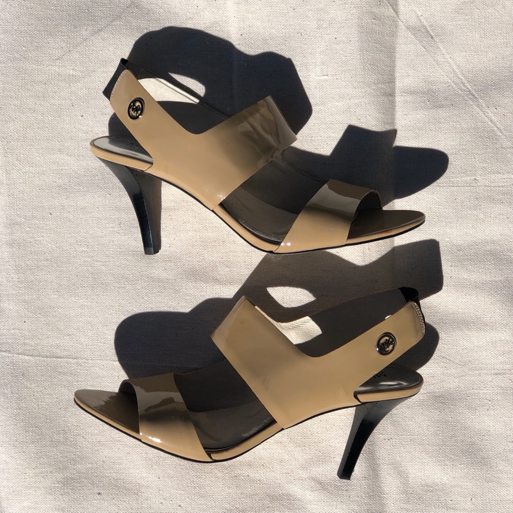 Michael Kors Tan / Beige Cutout Slingback High Heels